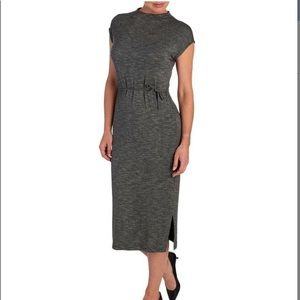 ANTHROPOLOGIE DOLAN MOCK NECK MIDI DRESS-small